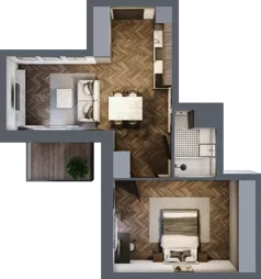 2 pokoje, mieszkanie 44,56 m², piętro 4, oferta nr 5.M.10, Incepti Gaj 2, Wrocław, Gaj, Krzyki, ul. Żegiestowska 5