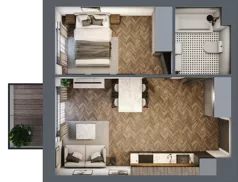 2 pokoje, mieszkanie 35,88 m², piętro 1, oferta nr 2.M.02, Incepti Gaj 2, Wrocław, Gaj, Krzyki, ul. Żegiestowska 5