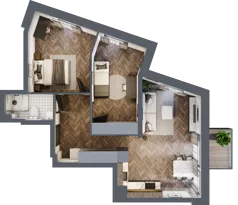 3 pokoje, mieszkanie 59,07 m², piętro 2, oferta nr 3.M.09, Incepti Gaj 2, Wrocław, Gaj, Krzyki, ul. Żegiestowska 5