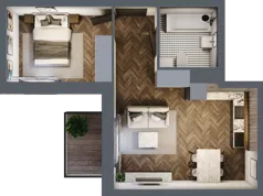 2 pokoje, mieszkanie 38,47 m², piętro 3, oferta nr 4.M.21, Incepti Gaj 2, Wrocław, Gaj, Krzyki, ul. Żegiestowska 5