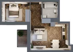 2 pokoje, mieszkanie 38,69 m², piętro 2, oferta nr 3.M.22, Incepti Gaj 2, Wrocław, Gaj, Krzyki, ul. Żegiestowska 5