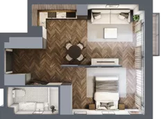 1 pokój, mieszkanie 41,21 m², piętro 3, oferta nr 4.M.06, Incepti Gaj 2, Wrocław, Gaj, Krzyki, ul. Żegiestowska 5