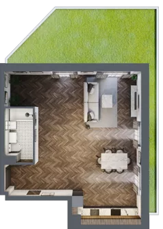 1 pokój, mieszkanie 54,56 m², parter, oferta nr 1.M.12, Incepti Gaj 2, Wrocław, Gaj, Krzyki, ul. Żegiestowska 5