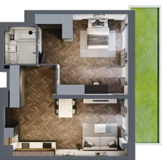 3 pokoje, mieszkanie 61,28 m², parter, oferta nr 1.M.02, Incepti Gaj 2, Wrocław, Gaj, Krzyki, ul. Żegiestowska 5