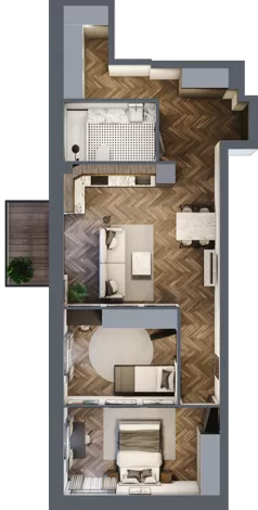 3 pokoje, mieszkanie 67,39 m², piętro 3, oferta nr 4.M.25, Incepti Gaj 2, Wrocław, Gaj, Krzyki, ul. Żegiestowska 5