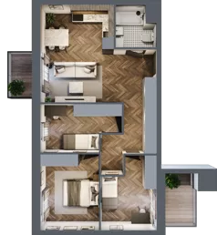 4 pokoje, mieszkanie 65,02 m², piętro 4, oferta nr 5.M.09, Incepti Gaj 2, Wrocław, Gaj, Krzyki, ul. Żegiestowska 5