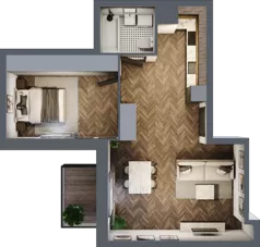 2 pokoje, mieszkanie 49,38 m², piętro 1, oferta nr 2.M.18, Incepti Gaj 2, Wrocław, Gaj, Krzyki, ul. Żegiestowska 5
