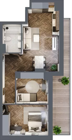 3 pokoje, mieszkanie 56,41 m², piętro 3, oferta nr 4.M.26, Incepti Gaj 2, Wrocław, Gaj, Krzyki, ul. Żegiestowska 5