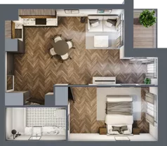 2 pokoje, mieszkanie 40,87 m², piętro 3, oferta nr 4.M.18, Incepti Gaj 2, Wrocław, Gaj, Krzyki, ul. Żegiestowska 5