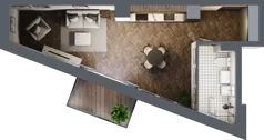 1 pokój, mieszkanie 35,52 m², piętro 6, oferta nr 7.M.03, Incepti Gaj 2, Wrocław, Gaj, Krzyki, ul. Żegiestowska 5