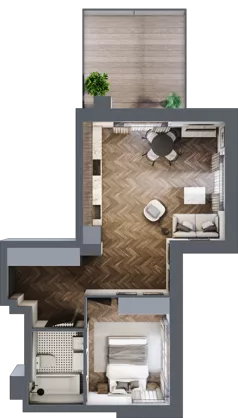 2 pokoje, mieszkanie 44,31 m², piętro 3, oferta nr 4.M.27, Incepti Gaj 2, Wrocław, Gaj, Krzyki, ul. Żegiestowska 5