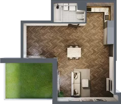 1 pokój, mieszkanie 54,50 m², parter, oferta nr 1.M.05A, Incepti Gaj 2, Wrocław, Gaj, Krzyki, ul. Żegiestowska 5