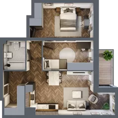 3 pokoje, mieszkanie 58,38 m², piętro 1, oferta nr 2.M.14, Incepti Gaj 2, Wrocław, Gaj, Krzyki, ul. Żegiestowska 5