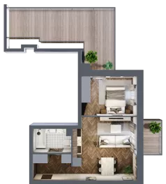2 pokoje, mieszkanie 36,74 m², piętro 4, oferta nr 5.M.12, Incepti Gaj 2, Wrocław, Gaj, Krzyki, ul. Żegiestowska 5