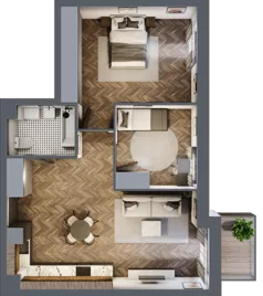 3 pokoje, mieszkanie 62,47 m², piętro 1, oferta nr 2.M.16, Incepti Gaj 2, Wrocław, Gaj, Krzyki, ul. Żegiestowska 5