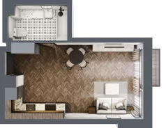 1 pokój, mieszkanie 29,69 m², piętro 3, oferta nr 4.M.07, Incepti Gaj 2, Wrocław, Gaj, Krzyki, ul. Żegiestowska 5