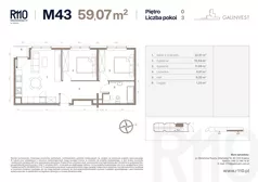 3 pokoje, mieszkanie 59,07 m², parter, oferta nr 43, Radzikowskiego 110, Kraków, Prądnik Biały, Azory, ul. Radzikowskiego 110