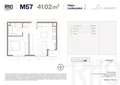 2 pokoje, mieszkanie 41,02 m², piętro 1, oferta nr 57, Radzikowskiego 110, Kraków, Prądnik Biały, Azory, ul. Radzikowskiego 110