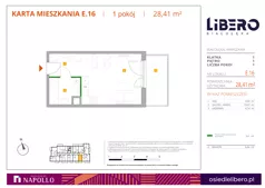 1 pokój, mieszkanie 28,41 m², piętro 1, oferta nr E.16, Osiedle Libero, Warszawa, Białołęka, Grodzisk, ul. Głębocka