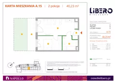 2 pokoje, mieszkanie 40,23 m², parter, oferta nr A.15, Osiedle Libero, Warszawa, Białołęka, Grodzisk, ul. Głębocka