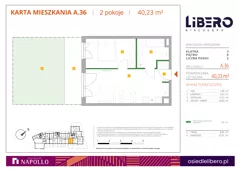 2 pokoje, mieszkanie 40,23 m², parter, oferta nr A.36, Osiedle Libero, Warszawa, Białołęka, Grodzisk, ul. Głębocka