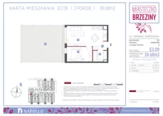 2 pokoje, mieszkanie 38,70 m², piętro 1, oferta nr E2.24, Miasteczko Brzeziny II, Warszawa, Białołęka, Brzeziny, ul. Hemara