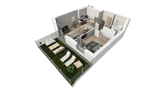 2 pokoje, mieszkanie 41,80 m², parter, oferta nr A.01, Osiedle Salvia, Warszawa, Białołęka, Kobiałka, ul. Mańkowska