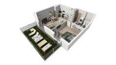 2 pokoje, mieszkanie 45,60 m², parter, oferta nr A.05, Osiedle Salvia, Warszawa, Białołęka, Kobiałka, ul. Mańkowska