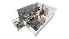 2 pokoje, mieszkanie 36,16 m², piętro 2, oferta nr A.24, Osiedle Salvia, Warszawa, Białołęka, Kobiałka, ul. Mańkowska