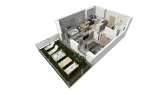 2 pokoje, mieszkanie 36,47 m², parter, oferta nr B.11, Osiedle Salvia, Warszawa, Białołęka, Kobiałka, ul. Mańkowska
