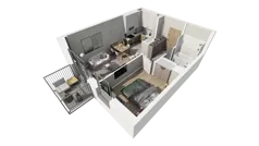 2 pokoje, mieszkanie 36,31 m², piętro 1, oferta nr B.13, Osiedle Salvia, Warszawa, Białołęka, Kobiałka, ul. Mańkowska