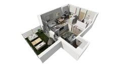 2 pokoje, mieszkanie 38,09 m², parter, oferta nr C.41, Osiedle Salvia, Warszawa, Białołęka, Kobiałka, ul. Mańkowska