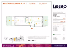 3 pokoje, mieszkanie 58,45 m², parter, oferta nr A.17, Osiedle Libero, Warszawa, Białołęka, Grodzisk, ul. Głębocka