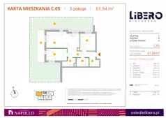 3 pokoje, mieszkanie 61,86 m², parter, oferta nr C.05, Osiedle Libero, Warszawa, Białołęka, Grodzisk, ul. Głębocka