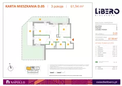 3 pokoje, mieszkanie 61,94 m², parter, oferta nr D.05, Osiedle Libero, Warszawa, Białołęka, Grodzisk, ul. Głębocka