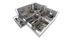 3 pokoje, mieszkanie 60,33 m², parter, oferta nr B.02, Osiedle Salvia, Warszawa, Białołęka, Kobiałka, ul. Mańkowska