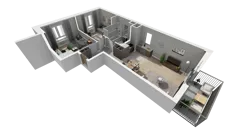 3 pokoje, mieszkanie 61,71 m², piętro 2, oferta nr B.36, Osiedle Salvia, Warszawa, Białołęka, Kobiałka, ul. Mańkowska