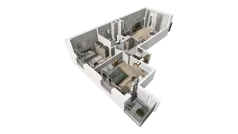 3 pokoje, mieszkanie 61,71 m², piętro 2, oferta nr B.36, Osiedle Salvia, Warszawa, Białołęka, Kobiałka, ul. Mańkowska