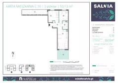 3 pokoje, mieszkanie 53,13 m², parter, oferta nr C.10, Osiedle Salvia, Warszawa, Białołęka, Kobiałka, ul. Mańkowska