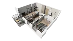3 pokoje, mieszkanie 51,35 m², piętro 1, oferta nr C.53, Osiedle Salvia, Warszawa, Białołęka, Kobiałka, ul. Mańkowska