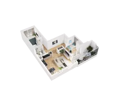 3 pokoje, mieszkanie 66,41 m², piętro 1, oferta nr 19, UNO Bemowo, Warszawa, Bemowo, Bemowo-Lotnisko, ul. Powstańców Śląskich