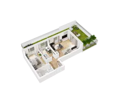 3 pokoje, mieszkanie 63,55 m², parter, oferta nr 50, UNO Bemowo, Warszawa, Bemowo, Bemowo-Lotnisko, ul. Powstańców Śląskich