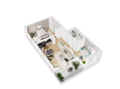 3 pokoje, mieszkanie 55,96 m², piętro 1, oferta nr 01, UNO Bemowo, Warszawa, Bemowo, Bemowo-Lotnisko, ul. Powstańców Śląskich