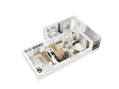 3 pokoje, mieszkanie 55,96 m², piętro 1, oferta nr 01, UNO Bemowo, Warszawa, Bemowo, Bemowo-Lotnisko, ul. Powstańców Śląskich