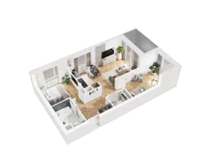 3 pokoje, mieszkanie 57,02 m², piętro 1, oferta nr 02, UNO Bemowo, Warszawa, Bemowo, Bemowo-Lotnisko, ul. Powstańców Śląskich