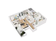 5 pokoi, mieszkanie 100,40 m², piętro 6, oferta nr 44, UNO Bemowo, Warszawa, Bemowo, Bemowo-Lotnisko, ul. Powstańców Śląskich