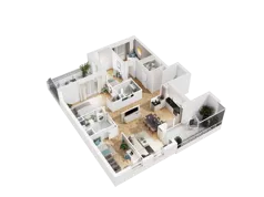 5 pokoi, mieszkanie 100,40 m², piętro 6, oferta nr 44, UNO Bemowo, Warszawa, Bemowo, Bemowo-Lotnisko, ul. Powstańców Śląskich