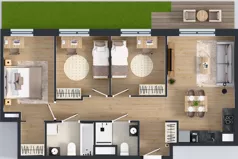 4 pokoje, mieszkanie 68,56 m², parter, oferta nr A.02, Osiedle MONO, Warszawa, Białołęka, Tarchomin, ul. Odkryta 53