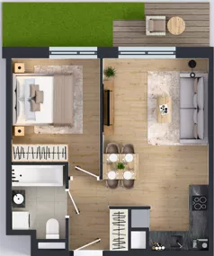 2 pokoje, mieszkanie 38,17 m², parter, oferta nr A.03, Osiedle MONO, Warszawa, Białołęka, Tarchomin, ul. Odkryta 53