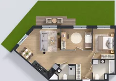 3 pokoje, mieszkanie 61,41 m², parter, oferta nr B.40, Osiedle MONO, Warszawa, Białołęka, Tarchomin, ul. Odkryta 53